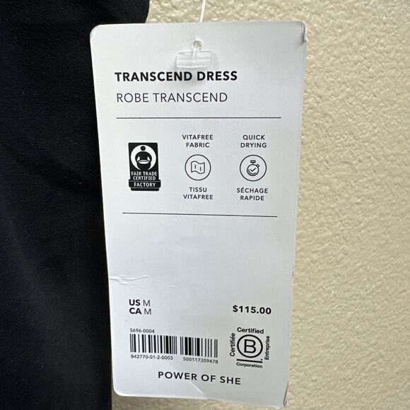 Athleta NWT Women's Transcend Dress Medium Black Athleisure Sporty Simple - Picture 8 of 11